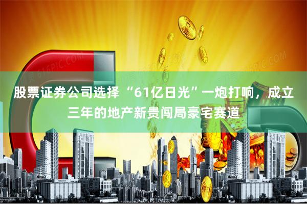 股票证券公司选择 “61亿日光”一炮打响，成立三年的地产新贵闯局豪宅赛道